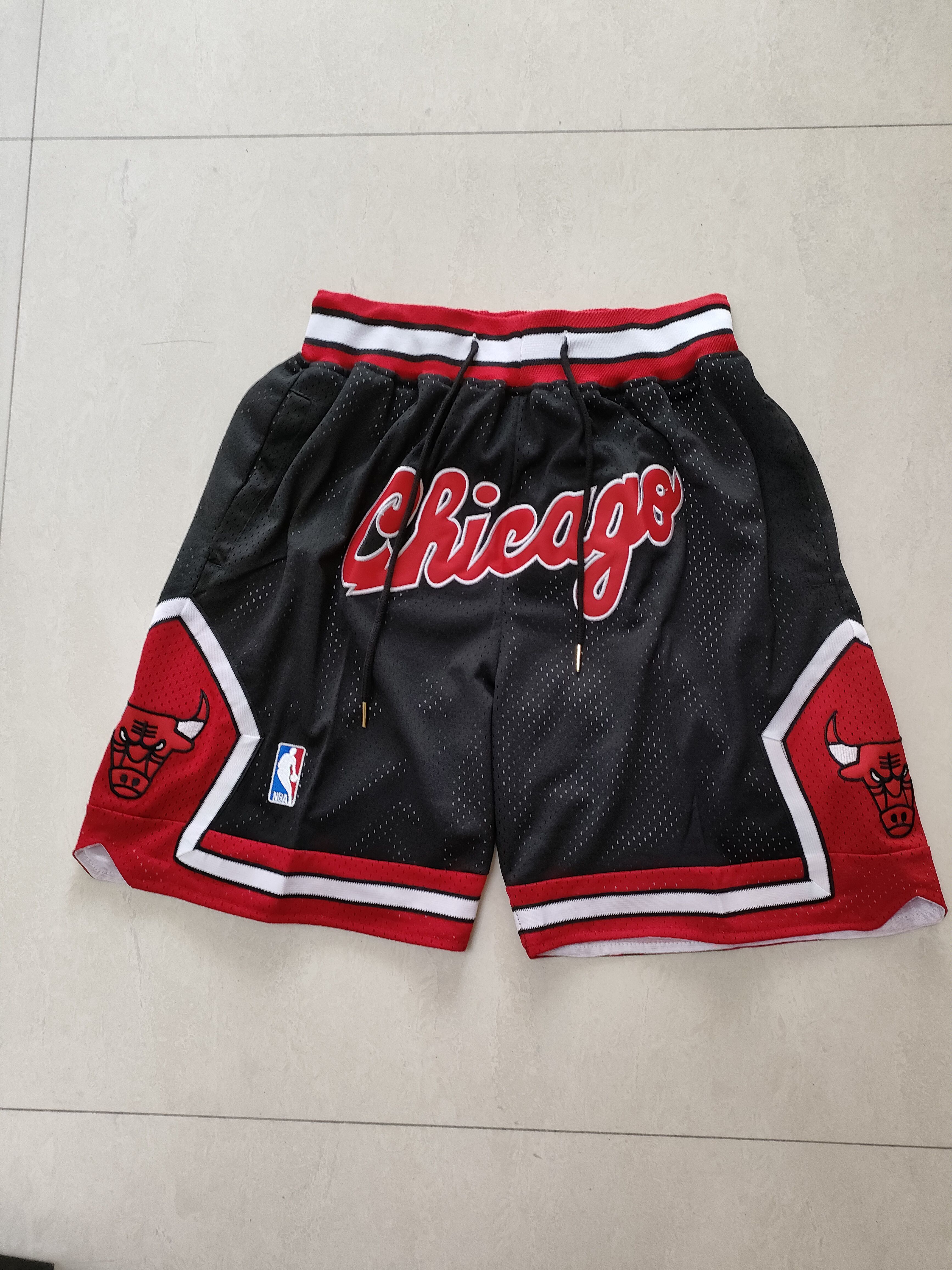 Men NBA Chicago Bulls Black Shorts 20230218